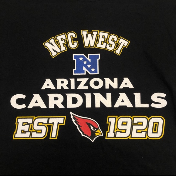NFL Team Apparel Arizona Cardinals NFC West Football Black T-Shirt Mens Size L - Picture 2 of 4